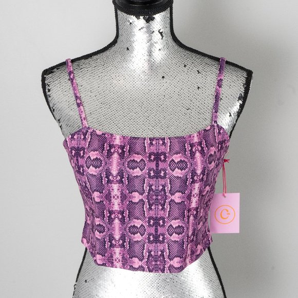 NWT Capsule 98 Courtney Snakeskin- Cropped top - 6 - Picture 1 of 3